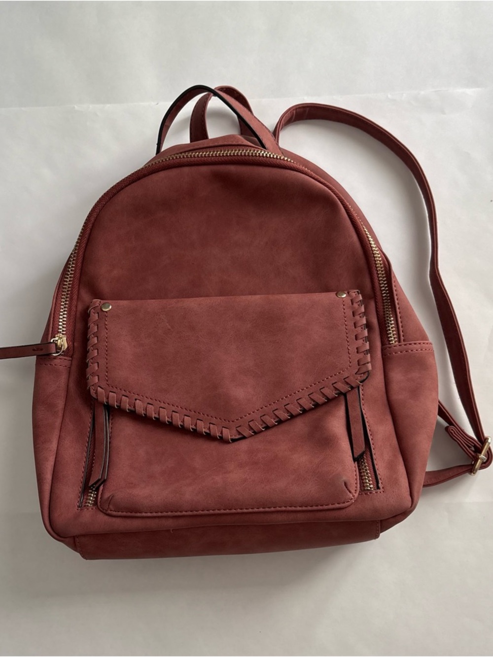 Women’s Dusty Rose Suede Mini Backpack - Stylish Everyday Bag